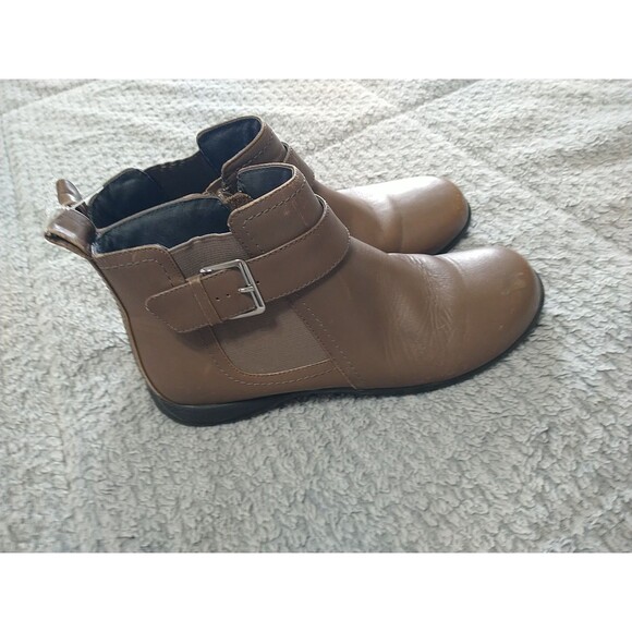 Vionic Ankle Faux Leather Orthoheel Technology Boots Brown Beige Size 9 - Picture 4 of 11